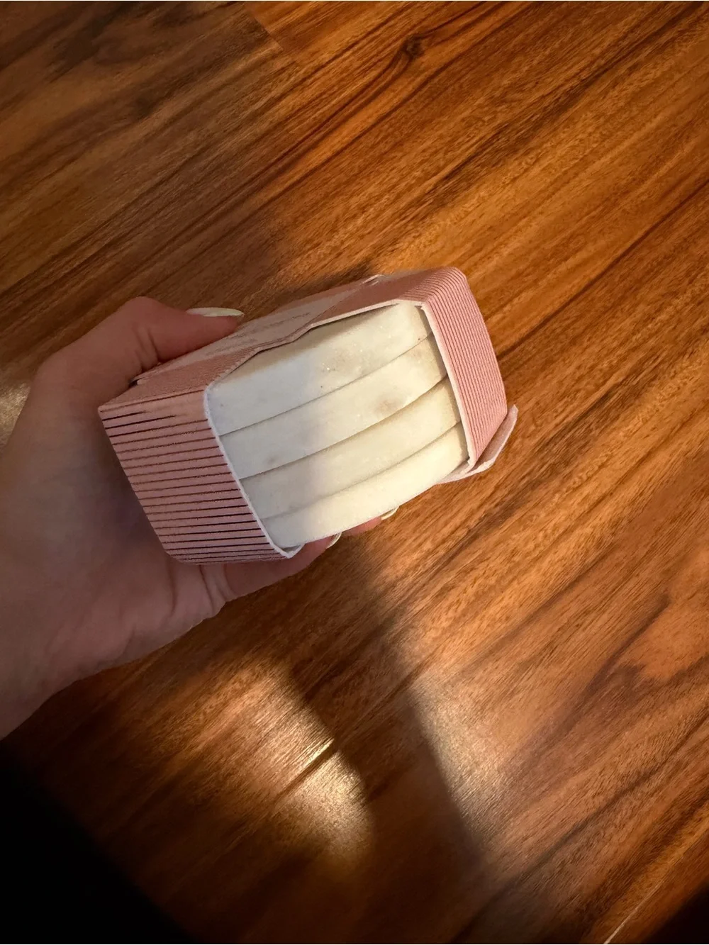 Marble Coaster Set with Pink Accent (Pack of 4)